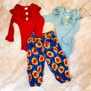 👶5/$15 Spring Sunflower Baby Girl Outfit - UNICOMIDEA